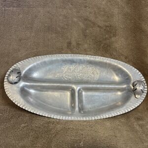 Vintage Trade Continental Mark Silverlook Hand Wrought Aluminum Divided Tray 637